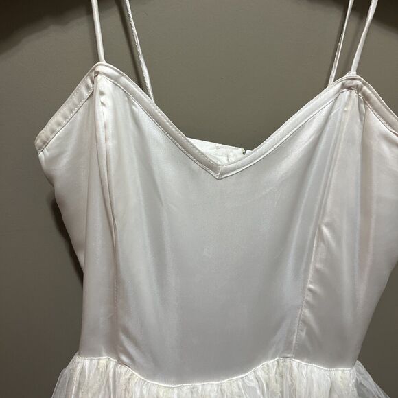 VNTG Gunne Sax Jessica McClintock Wedding Prom Cocktail Satin Floral Lace Dress - Picture 2 of 16